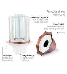 Plow &amp; Hearth Bird Feeders | Yard &amp; Garden Copper-Roofed Manor Bird Feeder With White Hardwood Columns