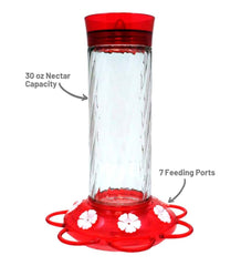 Plow &amp; Hearth Bird Feeders | Yard &amp; Garden Diamond 30-Ounce Glass-Bottle Hummingbird Feeder