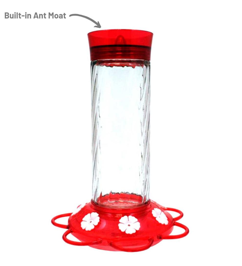 Plow &amp; Hearth Bird Feeders | Yard &amp; Garden Diamond 30-Ounce Glass-Bottle Hummingbird Feeder