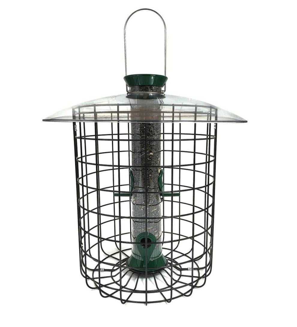 Plow &amp; Hearth Bird Feeders | Yard &amp; Garden Domed Squirrel-Proof Cage Bird Feeder