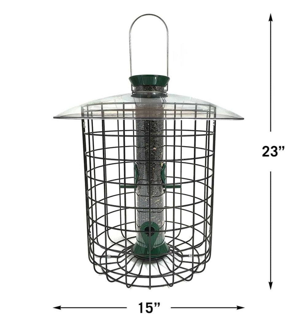 Plow &amp; Hearth Bird Feeders | Yard &amp; Garden Domed Squirrel-Proof Cage Bird Feeder