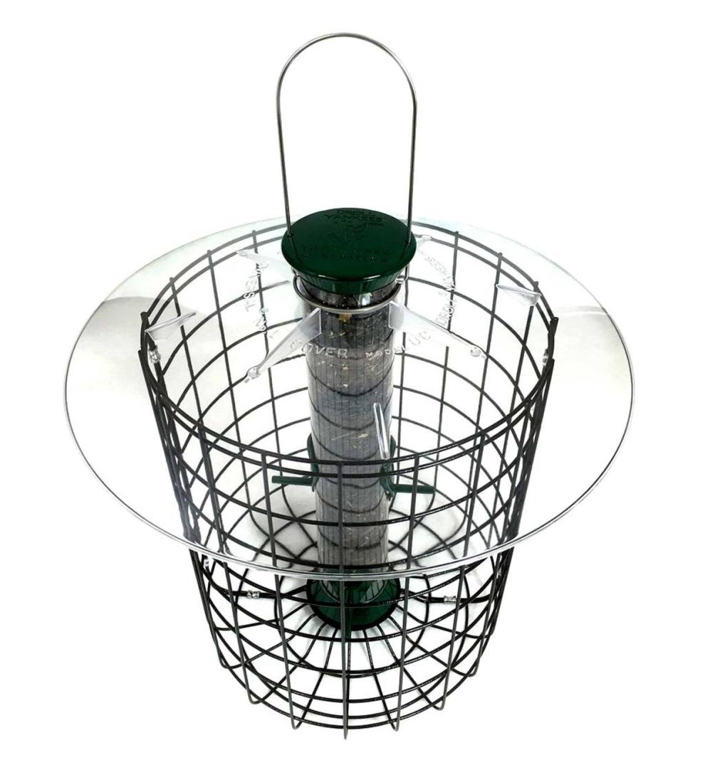 Plow &amp; Hearth Bird Feeders | Yard &amp; Garden Domed Squirrel-Proof Cage Bird Feeder