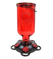 Plow &amp; Hearth Bird Feeders | Yard &amp; Garden Elixir 13-Ounce Vintage-Style Bottle Hummingbird Feeder