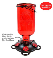 Plow &amp; Hearth Bird Feeders | Yard &amp; Garden Elixir 13-Ounce Vintage-Style Bottle Hummingbird Feeder