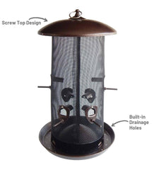 Plow &amp; Hearth Bird Feeders | Yard &amp; Garden Giant Combo All-Metal Screen Bird Feeder