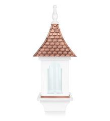 Plow &amp; Hearth Bird Feeders | Yard &amp; Garden Hand-Hammered Copper And White Hardwood Villa-Style Bird Feeder