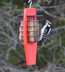 Plow &amp; Hearth Bird Feeders | Yard &amp; Garden Hanging Dual Suet Feeder - Red