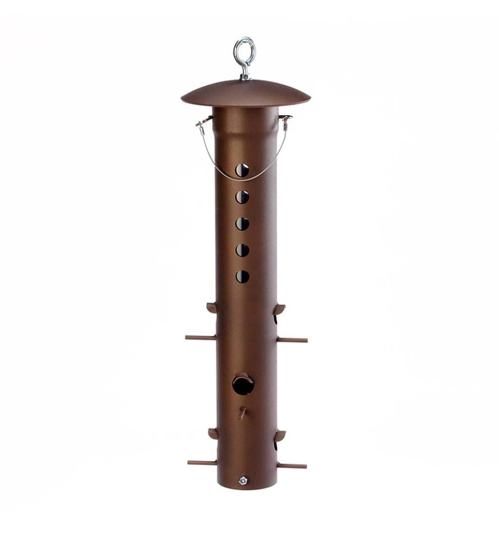 Plow &amp; Hearth Bird Feeders | Yard &amp; Garden Heavy-Duty Metal Bear-Proof Hanging Bird Feeder