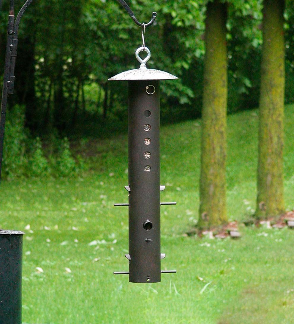 Plow &amp; Hearth Bird Feeders | Yard &amp; Garden Heavy-Duty Metal Bear-Proof Hanging Bird Feeder