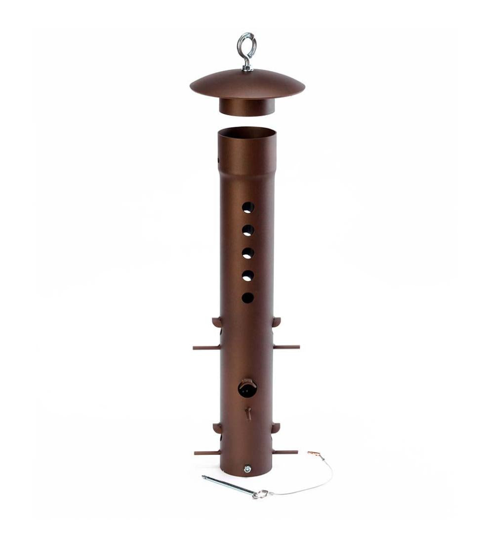 Plow &amp; Hearth Bird Feeders | Yard &amp; Garden Heavy-Duty Metal Bear-Proof Hanging Bird Feeder