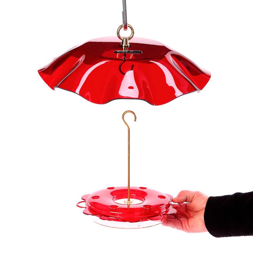 Plow &amp; Hearth Bird Feeders | Yard &amp; Garden Hummingbird Feeder With Weather Guard