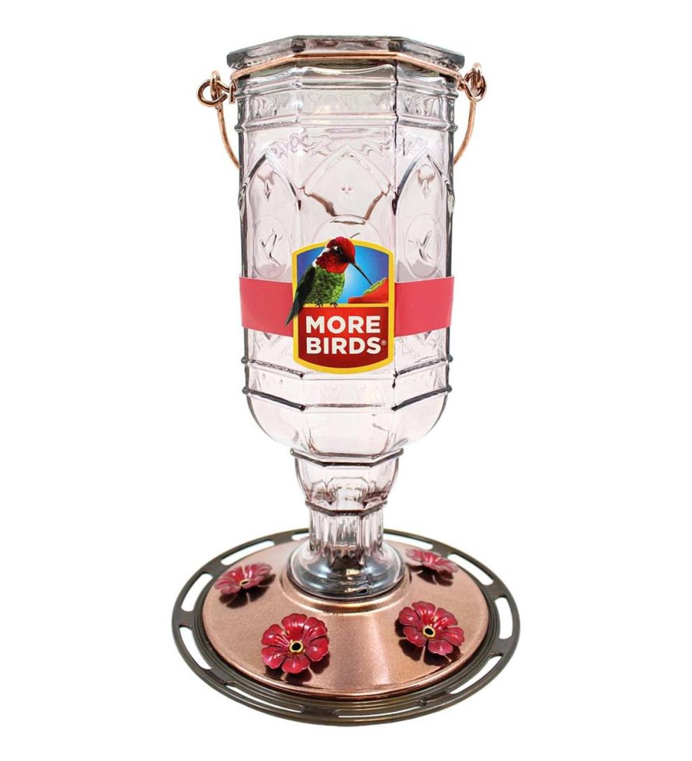 Plow &amp; Hearth Bird Feeders | Yard &amp; Garden Jewel Vintage Style 20-Ounce Hummingbird Feeder - Amethyst