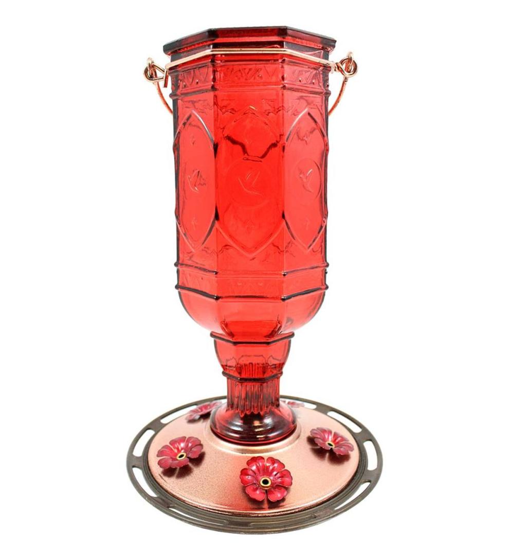 Plow &amp; Hearth Bird Feeders | Yard &amp; Garden Jewel Vintage Style 20-Ounce Hummingbird Feeder - Amethyst