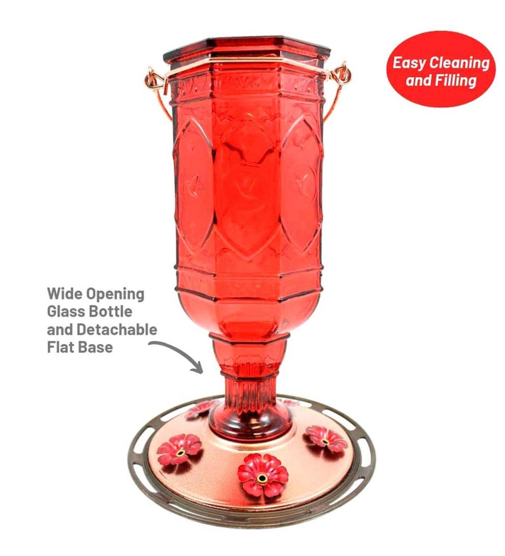 Plow &amp; Hearth Bird Feeders | Yard &amp; Garden Jewel Vintage Style 20-Ounce Hummingbird Feeder - Amethyst