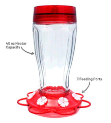 Plow &amp; Hearth Bird Feeders | Yard &amp; Garden Jumbo 40-Ounce Hanging Hummingbird Feeder