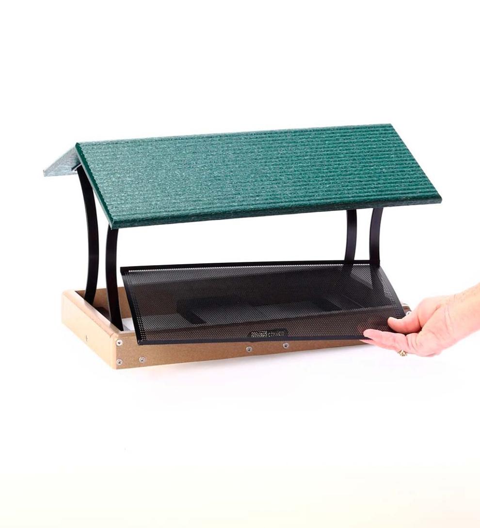 Plow &amp; Hearth Bird Feeders | Yard &amp; Garden Large Poly-Lumber Fly-Through Bird Feeder