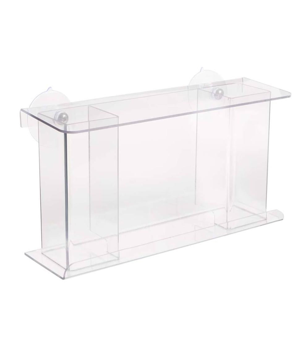 Plow &amp; Hearth Bird Feeders | Yard &amp; Garden One-Way Mirror Window Mount Bird Feeder