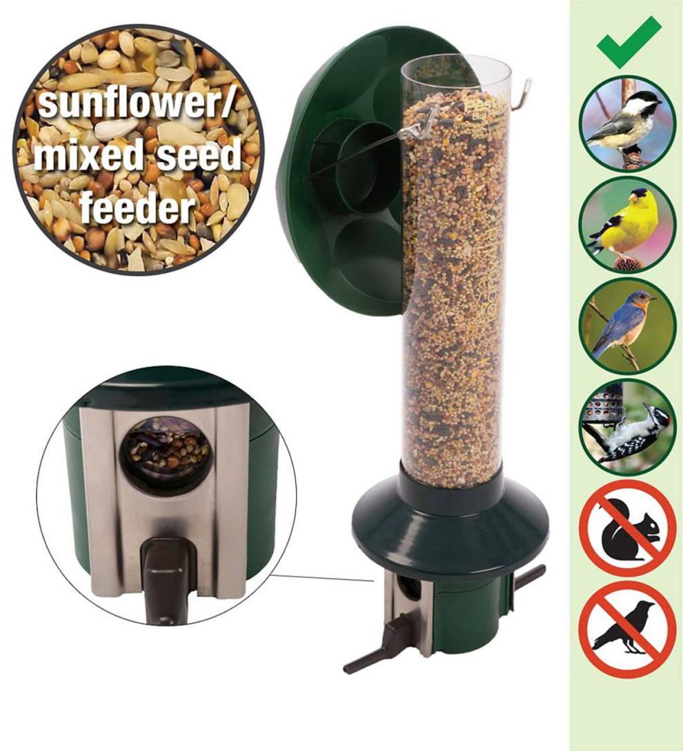 Plow &amp; Hearth Bird Feeders | Yard &amp; Garden Pestoff Sunflower Mixed Seed Pest Proof Bird Feeder