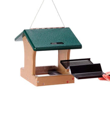Plow &amp; Hearth Bird Feeders | Yard &amp; Garden Recycled Poly-Lumber 2-Sided Hopper Bird Feeder