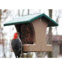 Plow &amp; Hearth Bird Feeders | Yard &amp; Garden Recycled Poly-Lumber 2-Sided Hopper Bird Feeder