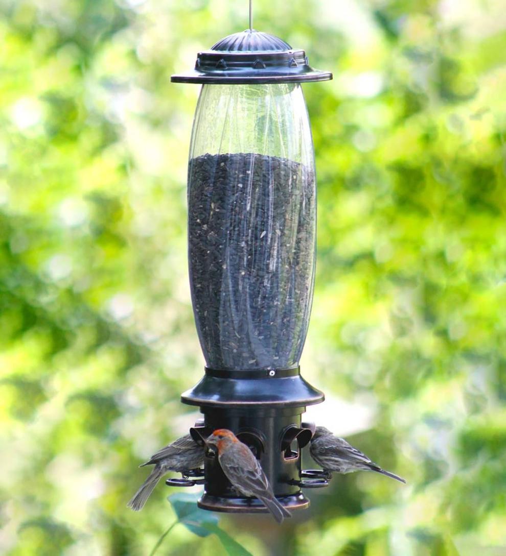 Plow &amp; Hearth Bird Feeders | Yard &amp; Garden Squirrel-X6 Squirrel-Resistant Hanging Bird Feeder