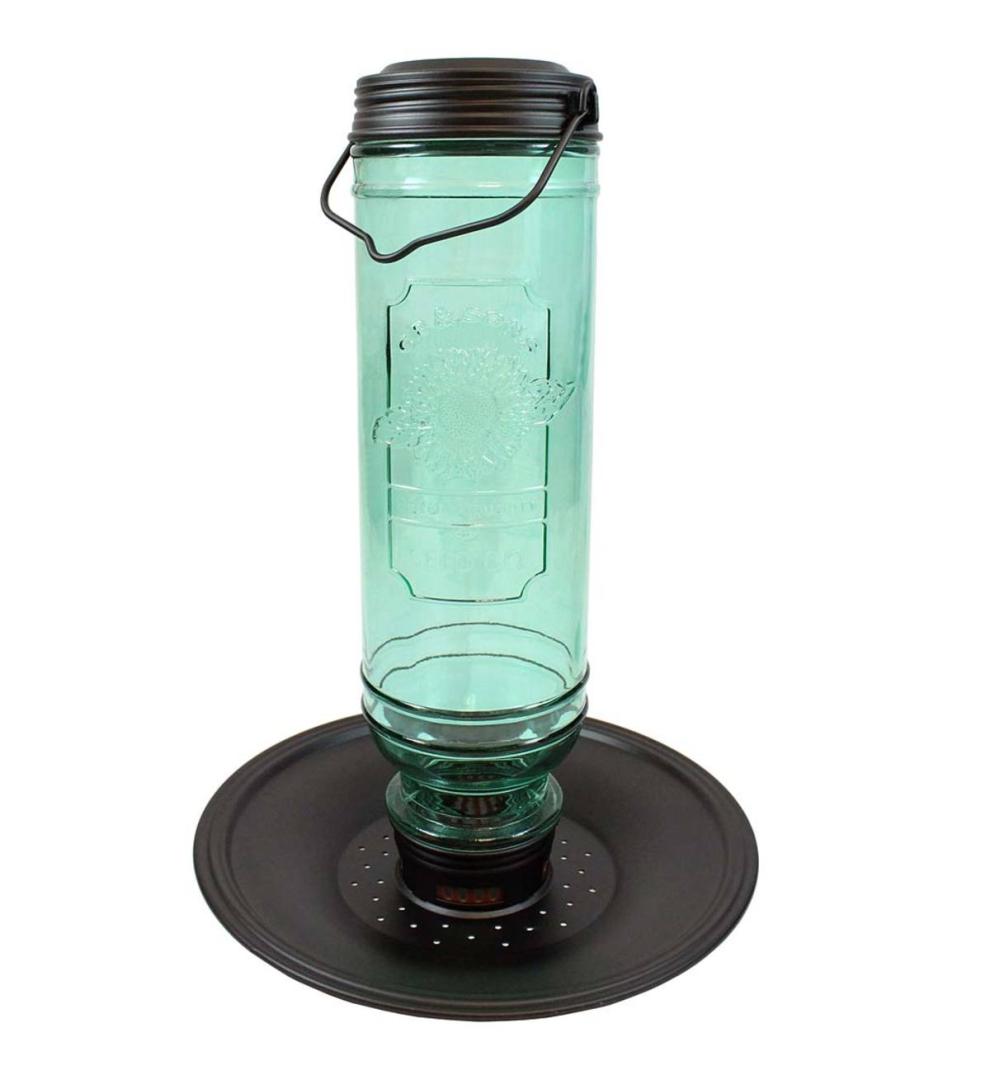 Plow &amp; Hearth Bird Feeders | Yard &amp; Garden Vintage-Style Glass And Metal Hanging Songbird Feeder