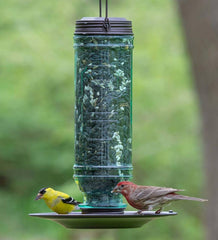 Plow &amp; Hearth Bird Feeders | Yard &amp; Garden Vintage-Style Glass And Metal Hanging Songbird Feeder