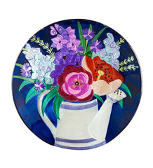 Plow &amp; Hearth Birdbaths | Yard &amp; Garden Floral Watering Can Glass Bird Bath Basin