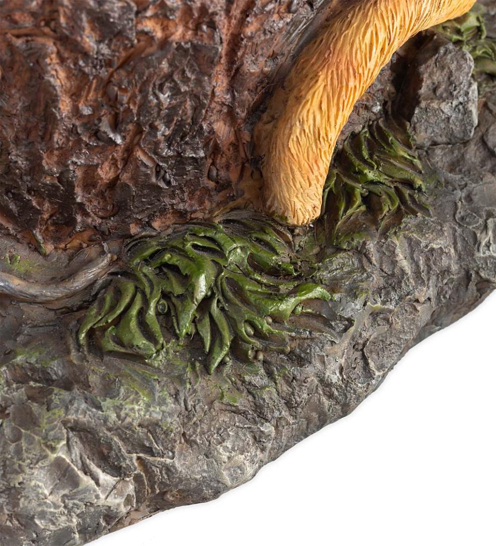 Plow &amp; Hearth Birdbaths | Yard &amp; Garden Forty Winks Tree Stump Birdbath With Cat And Bluebirds