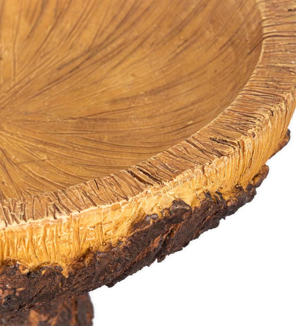 Plow &amp; Hearth Birdbaths | Yard &amp; Garden Forty Winks Tree Stump Birdbath With Cat And Bluebirds