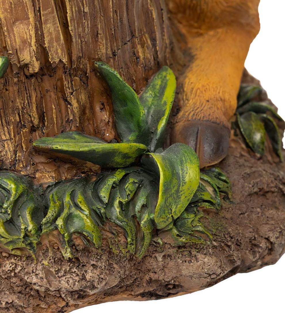 Plow &amp; Hearth Birdbaths | Yard &amp; Garden Hand-Painted Fawn Tree Stump Birdbath