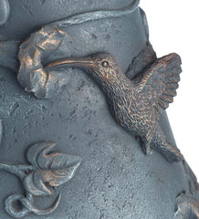 Plow &amp; Hearth Birdbaths | Yard &amp; Garden Hummingbird And Flower Stone-Look Birdbath