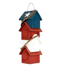 Plow &amp; Hearth Birdhouses | Yard &amp; Garden Americana Patriotic Four-Story Hanging Wood Birdhouse