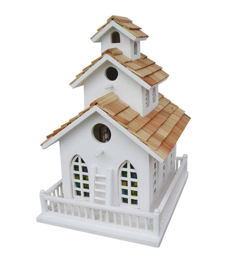 Plow &amp; Hearth Birdhouses | Yard &amp; Garden Chapel Bell Birdhouse - White