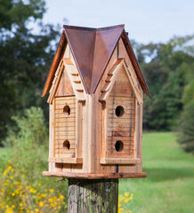 Plow &amp; Hearth Birdhouses | Yard &amp; Garden Cypress And Copper Mansion Birdhouse - Copper