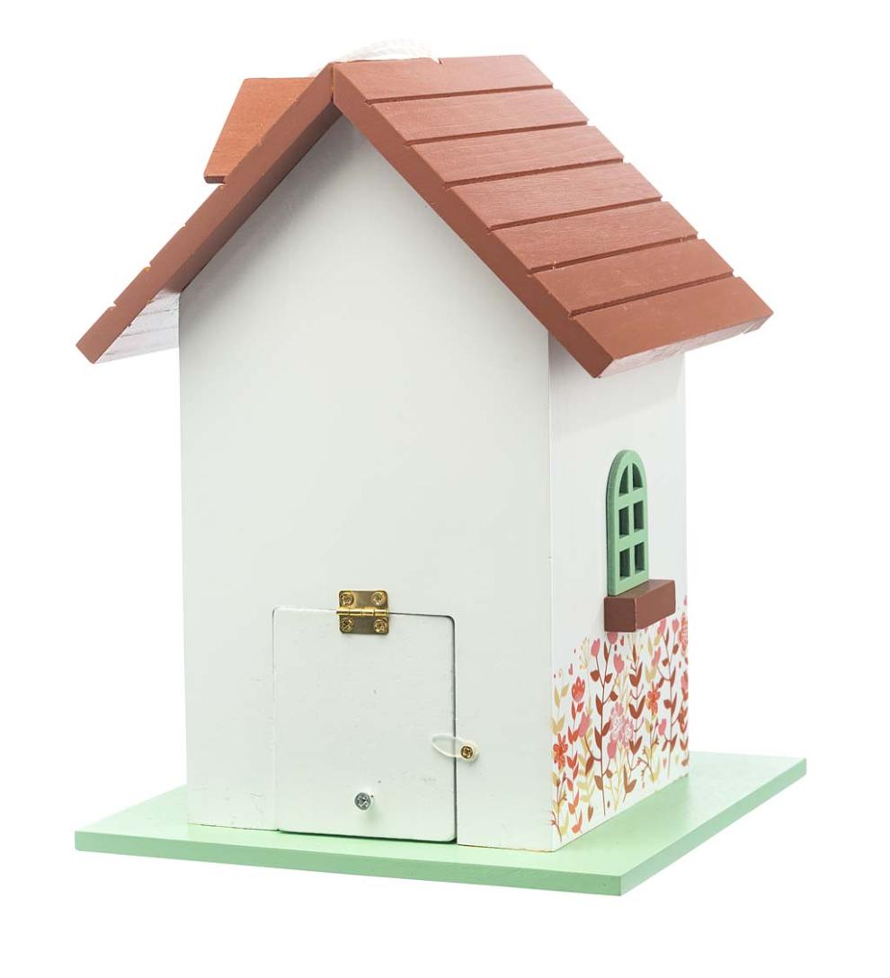 Plow &amp; Hearth Birdhouses | Yard &amp; Garden Hand-Painted Blessed Birdhouse With Floral Details
