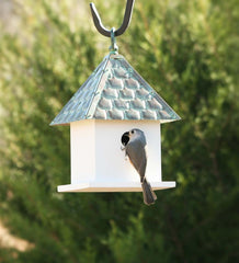 Plow &amp; Hearth Birdhouses | Yard &amp; Garden Hardwood Bungalow Birdhouse With Verdigris Copper Roof