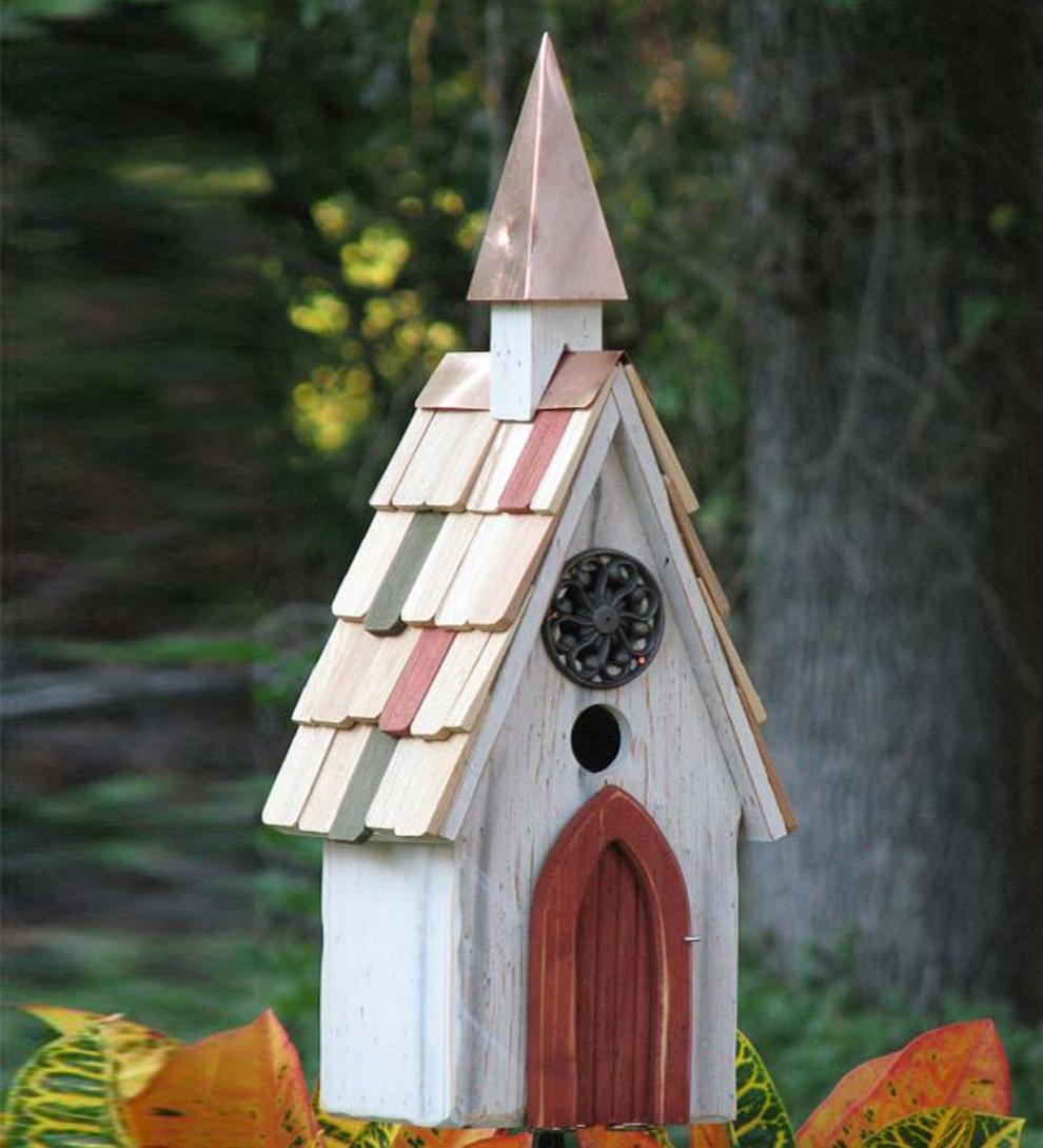 Plow &amp; Hearth Birdhouses | Yard &amp; Garden Jubilee A-Line Birdhouse With Copper Steeple