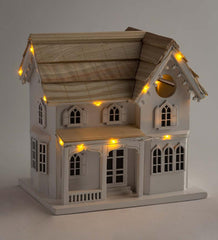 Plow &amp; Hearth Birdhouses | Yard &amp; Garden Madison Farmhouse Lighted Birdhouse And Pedestal Pole Set