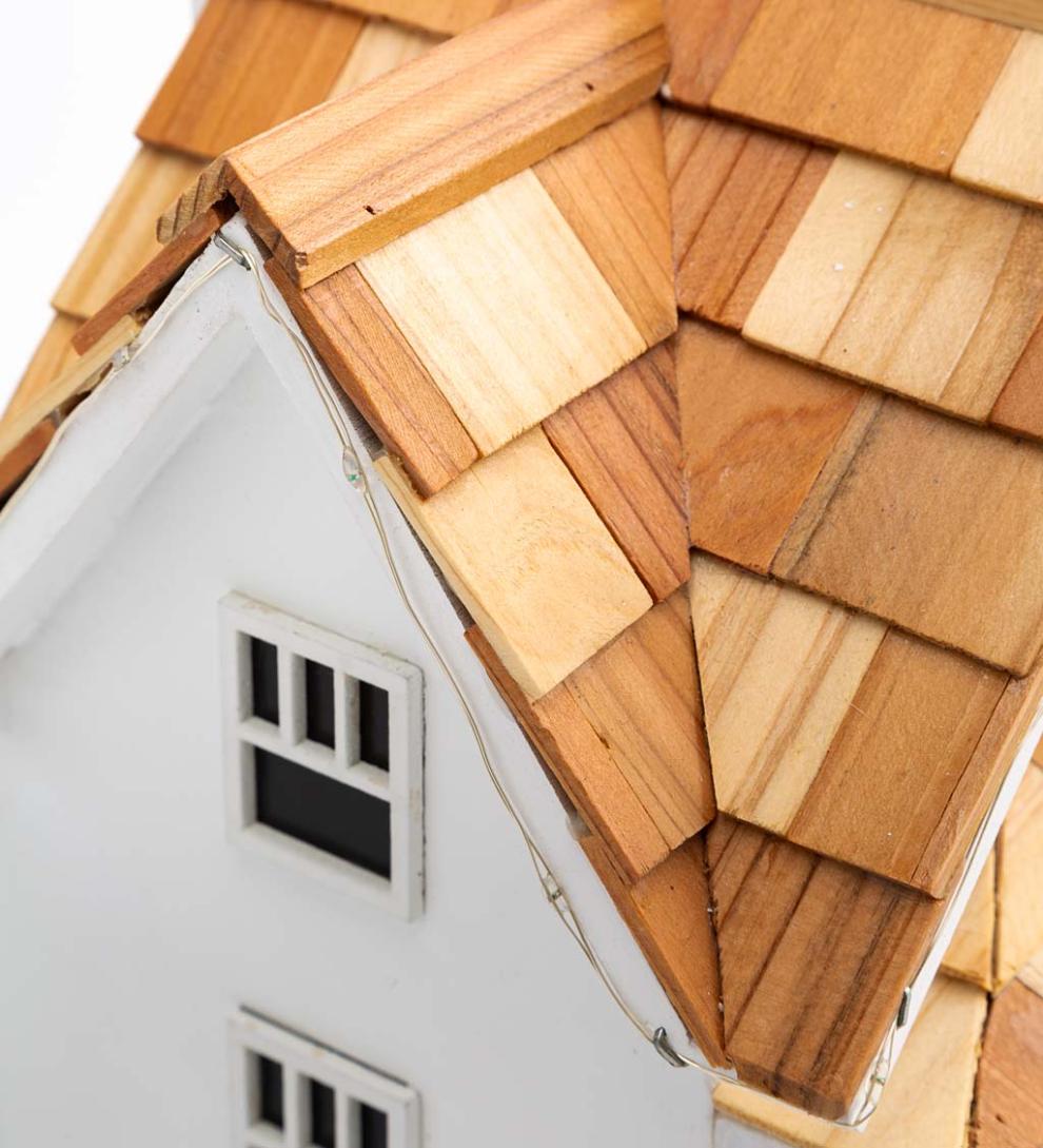 Plow &amp; Hearth Birdhouses | Yard &amp; Garden Paradise Palms Lighted Beach Cottage Birdhouse - White