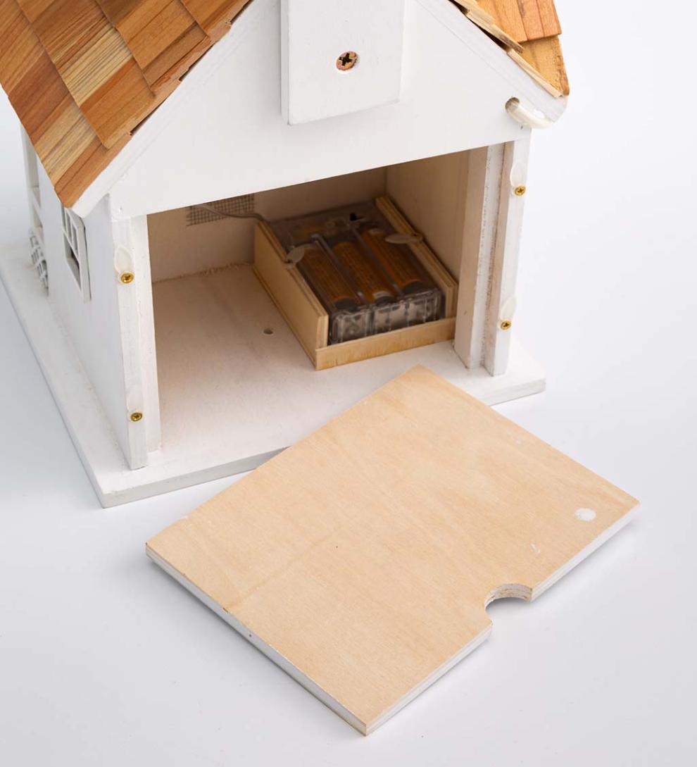 Plow &amp; Hearth Birdhouses | Yard &amp; Garden Paradise Palms Lighted Beach Cottage Birdhouse - White