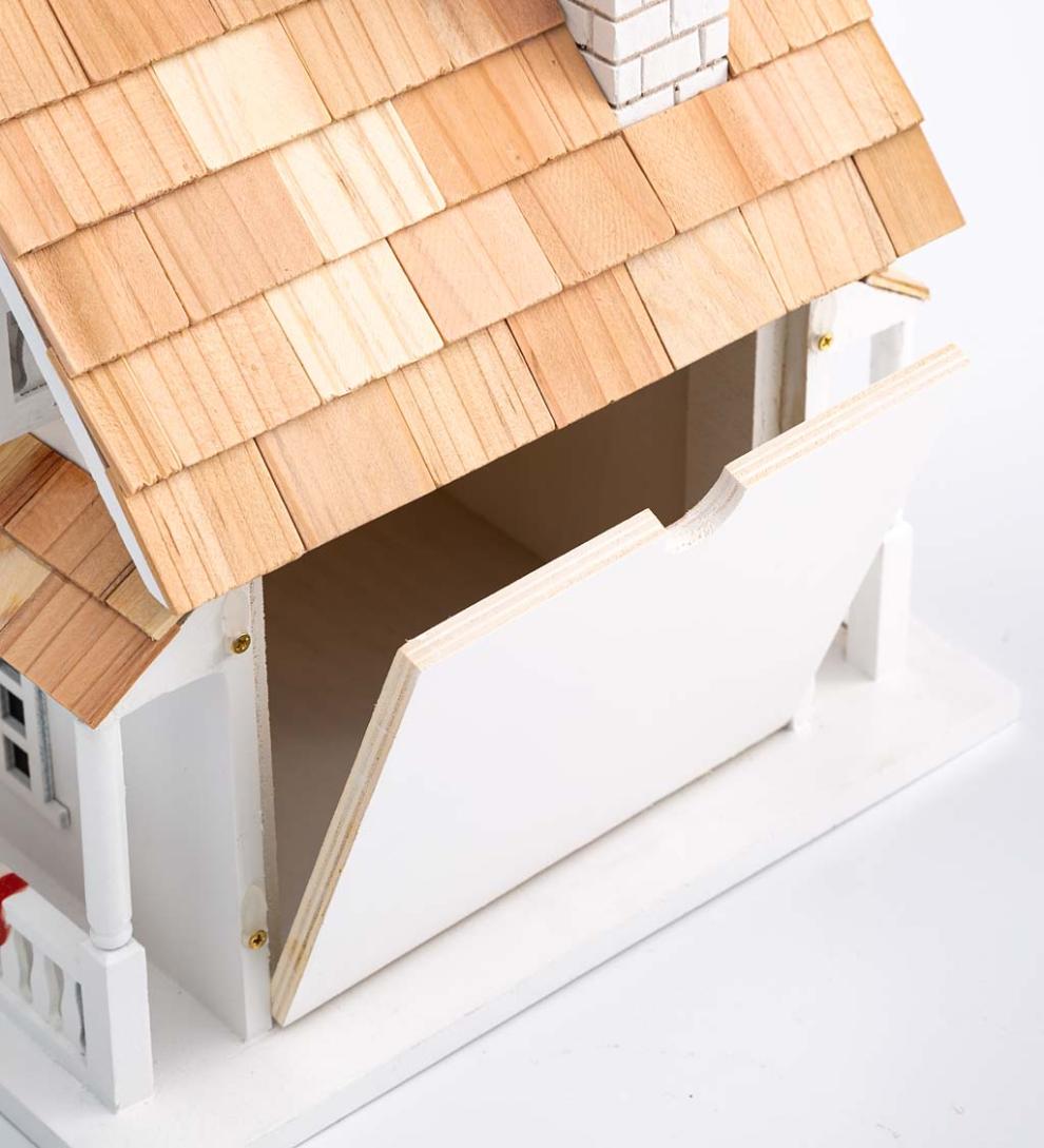 Plow &amp; Hearth Birdhouses | Yard &amp; Garden Patriotic Birdhouse With Americana Bunting And Pedestal Pole Set