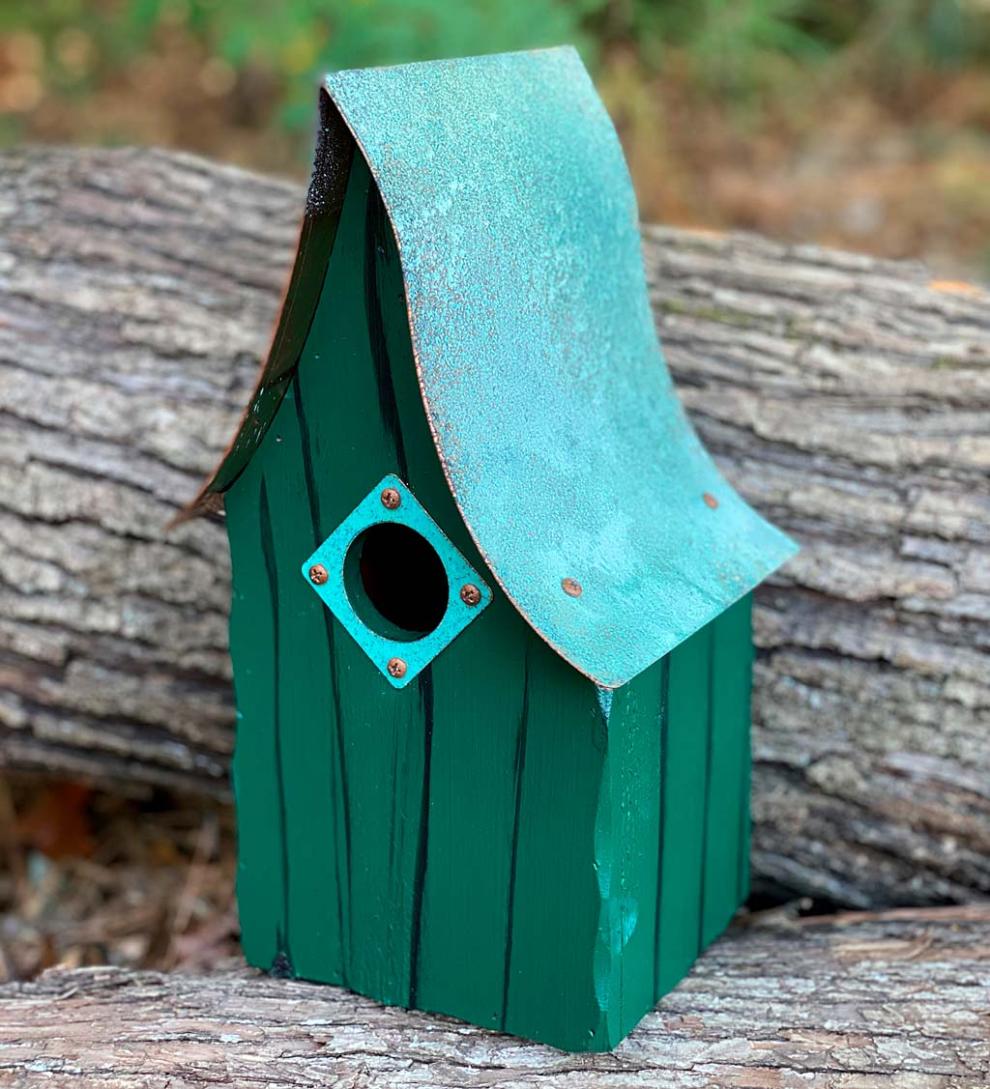 Plow &amp; Hearth Birdhouses | Yard &amp; Garden Shady Shed Cypress Birdhouse - Green