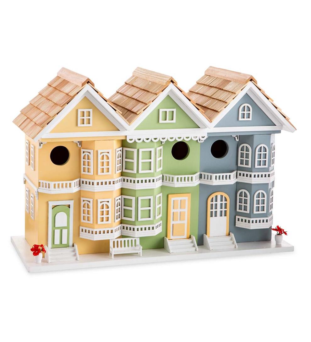 Plow &amp; Hearth Birdhouses | Yard &amp; Garden Springfield Row Triple Birdhouse With Shingled Roof