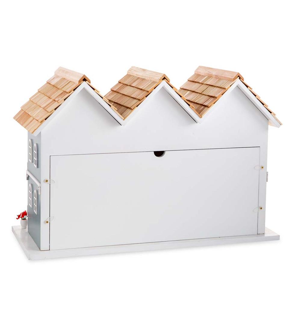 Plow &amp; Hearth Birdhouses | Yard &amp; Garden Springfield Row Triple Birdhouse With Shingled Roof