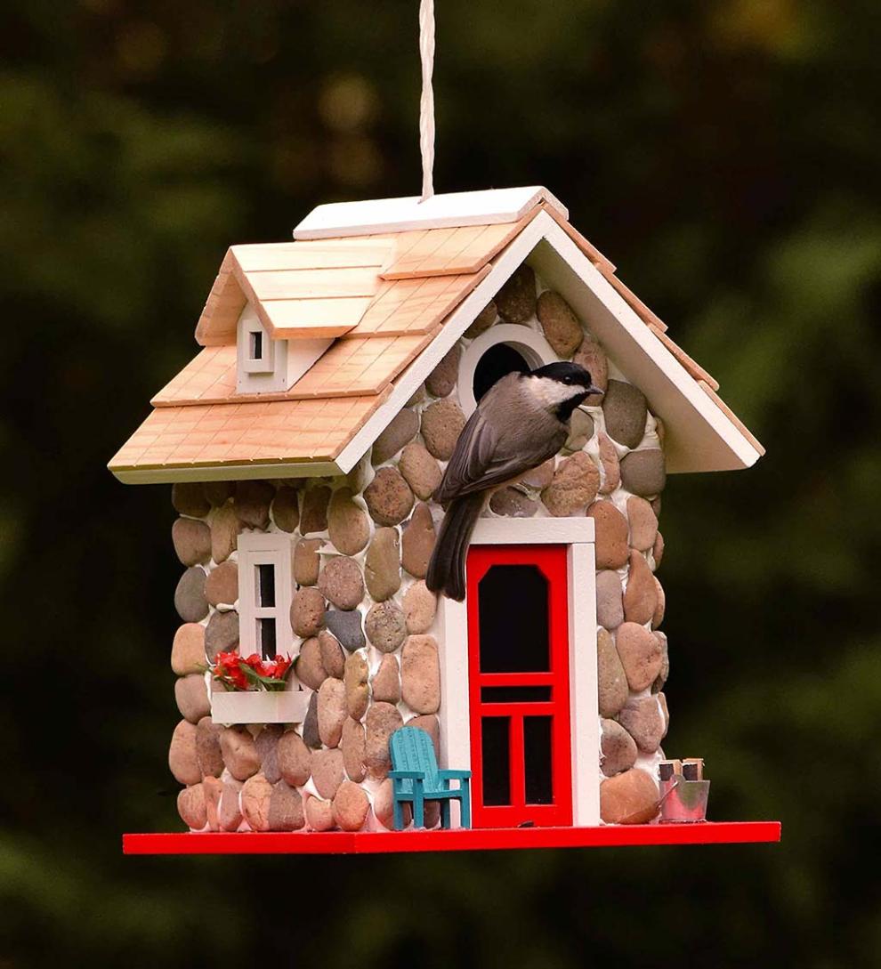 Plow &amp; Hearth Birdhouses | Yard &amp; Garden Stone Cottage Birdhouse