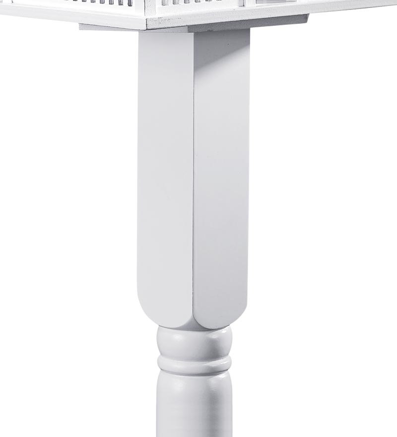 Plow &amp; Hearth Birdhouses | Yard &amp; Garden Turned Wood Pedestal Pole For Birdhouse/Feeder With Ground Auger - White