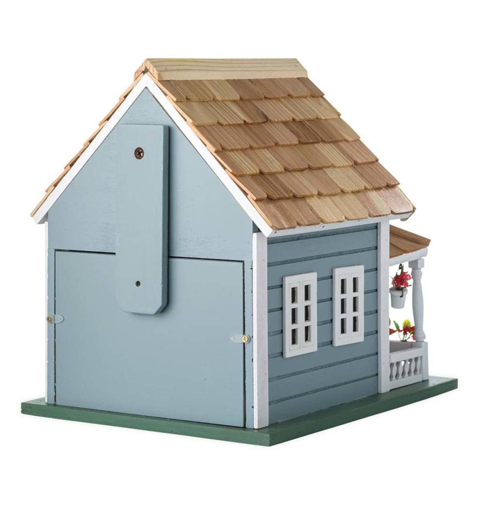 Plow &amp; Hearth Birdhouses | Yard &amp; Garden Welcome Home Wooden Birdhouse And Pedestal Pole Set