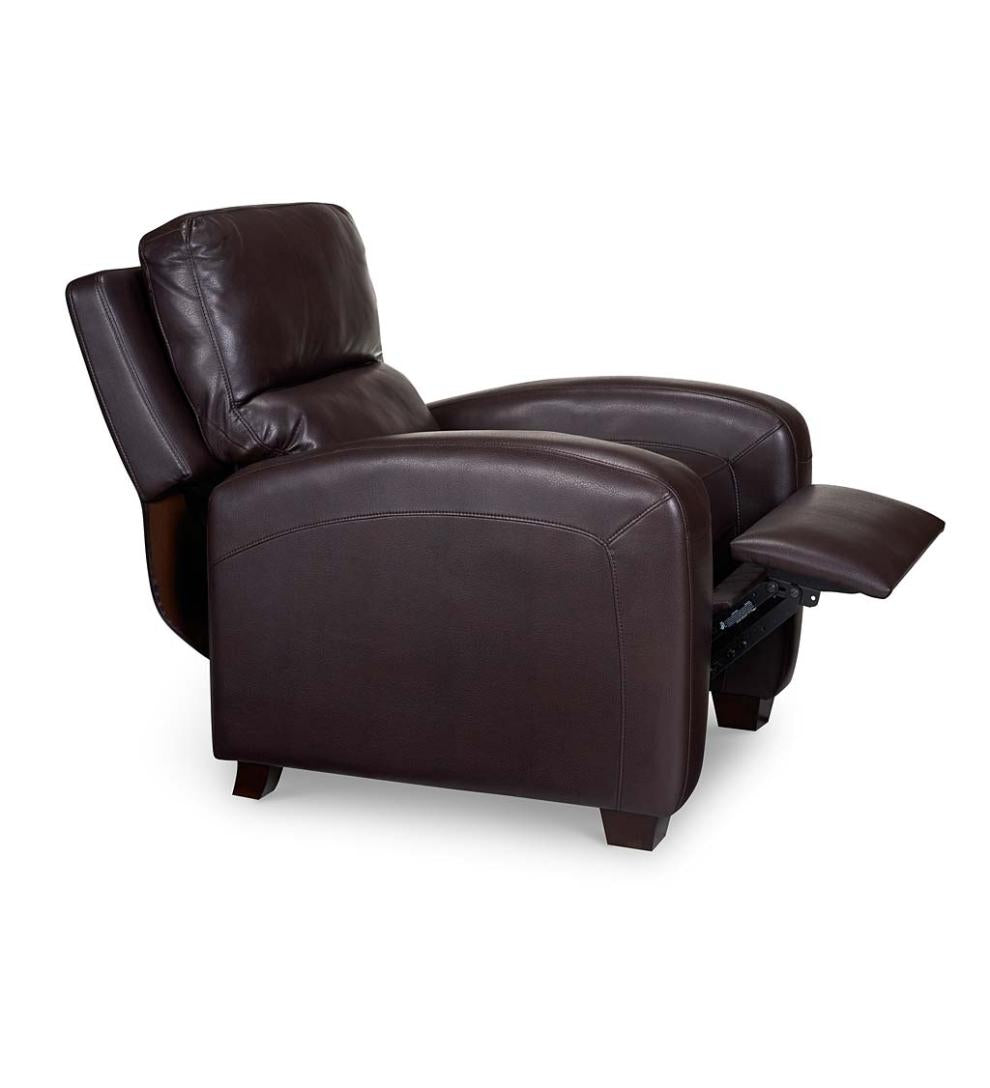 Plow &amp; Hearth Chairs &amp; Rockers | Indoor Living Brice Vegan Leather Recliner - Brown