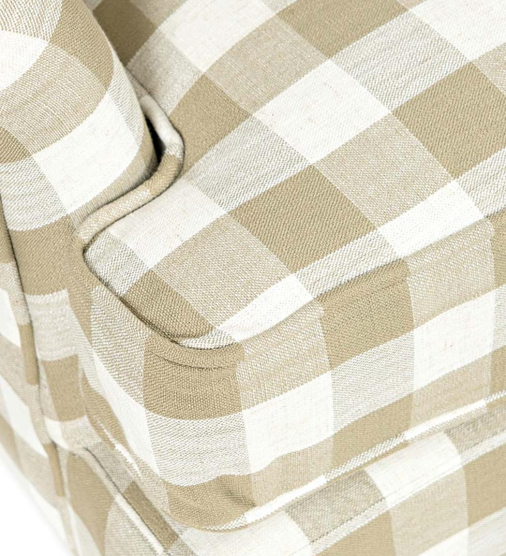 Plow &amp; Hearth Chairs &amp; Rockers | Indoor Living Buffalo Plaid Upholstered Wingback Chair - Natural